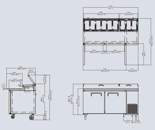 Atosa Double Door Food Prep Table Fridge MPF8202
