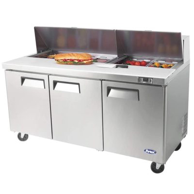 Atosa Three Door Counter Prep Fridge MSF8304