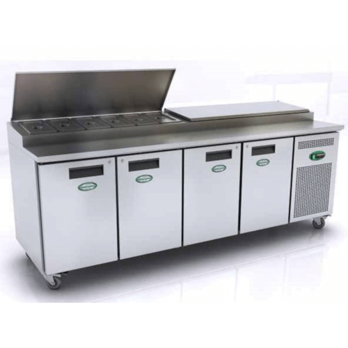 Genfrost 4 Door Preparation Counter With A Raised Topping Well