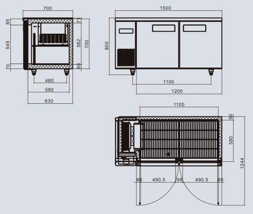 Atosa YPF9037 2 door freezer counter