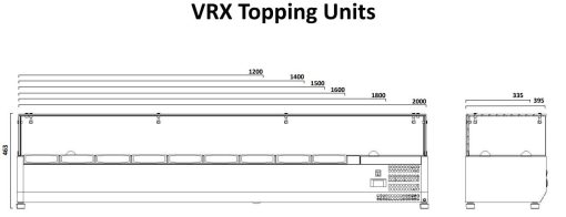 Atosa toppings unit VRX 1200/330 Glass top