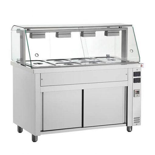 MIV711 Bain Marie With Glass Structure 3x GN1/1