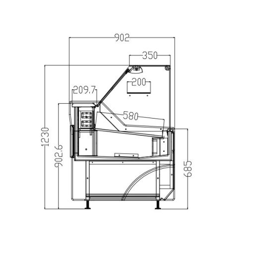 BFG150BK SERVE OVER COUNTER 1 DOOR 1590MM WIDE