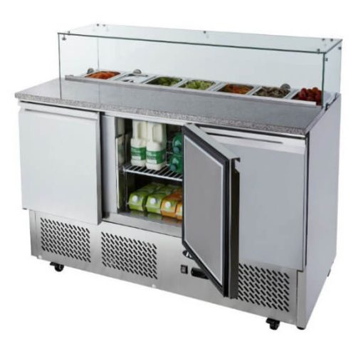 Atosa Ice-A-Cool ICE3864GR 3 Door Marble Top Saladette Counter