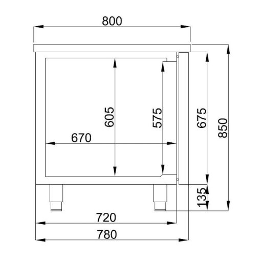 Dough bench fridge 400 x 600