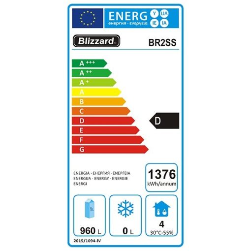 Blizzard Double door fridge 1300 litres energy