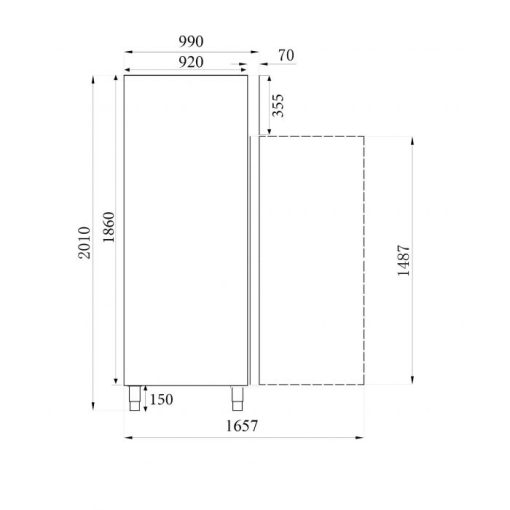 Pizza Dough storage fridge 600 x 400 trays