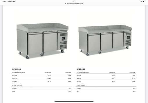 Blizzard 3 Door Pizza Prep Counter BPB2000 - Image 4