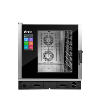 Atosa Combi oven, suited for baking, cooking, steaming with a black finish on the frot