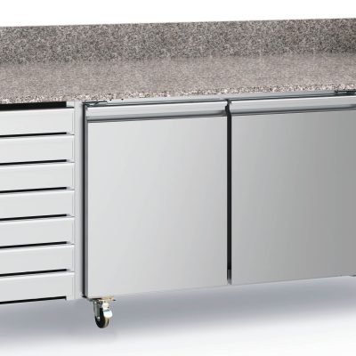 EcoFrost 2 door 7 drawer granite top pizza counter